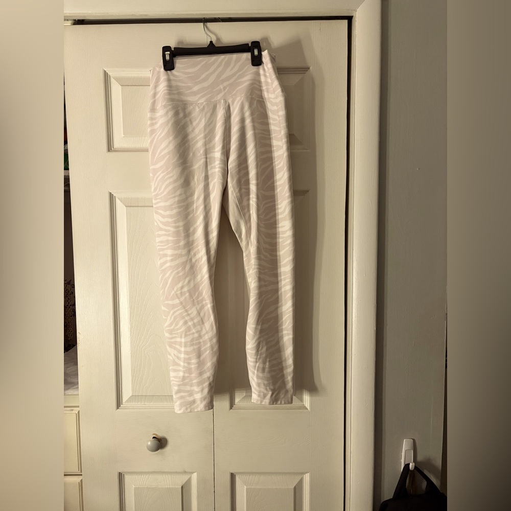 White zebra leggings